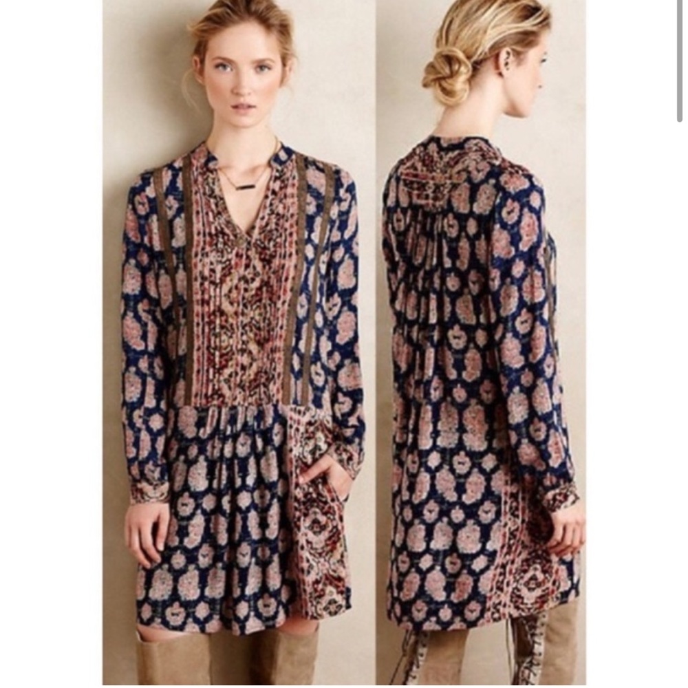EUC Anthropologie Tiny peasant paisley tunic dress XXSP